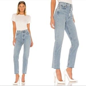 AGOLDE Remy Renewable High Rise Straight Fray 28